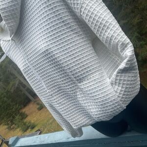 Max Studio Ivory Waffle Knit Cowl Neck Sweater